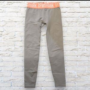 Gymshark Grey Leggings with Peach Waistband Size Small